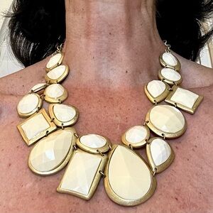 Elegant Gold and Ivory Statement Necklace